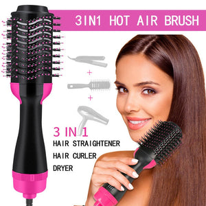 3 in 1 Hot Air Brush | Hair Dryer, Volumizer & Straightener Styling Tool for Smooth & Shiny Hair