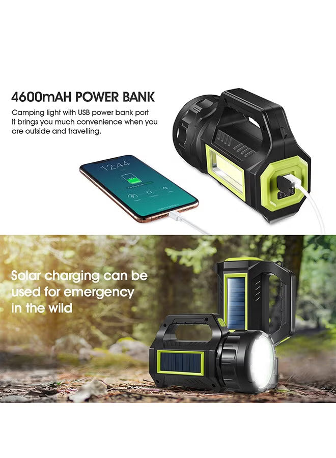 30W High Power LED Search Light | 20000mAh Rechargeable Waterproof Flashlight with Solar Charging & Lithium Battery