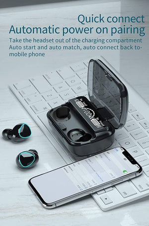 M10 Wireless Bluetooth Earbuds | LED Power Display, HiFi Stereo Sound, Noise Cancellation & Long Battery Life