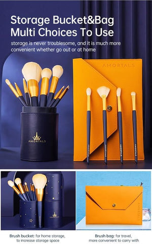 12Pcs Embroz Makeup Brush Set | Professional Cosmetic Brushes for Foundation, Eyeshadow, Blending & Contouring