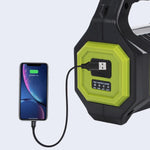30W High Power LED Search Light | 20000mAh Rechargeable Waterproof Flashlight with Solar Charging & Lithium Battery