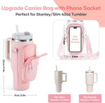 Water Bottle Carrier Bag for Stanley Tumbler – Adjustable Strap, Durable & Portable Holder for 40oz/30oz Tumblers – Travel & Outdoor Friendly