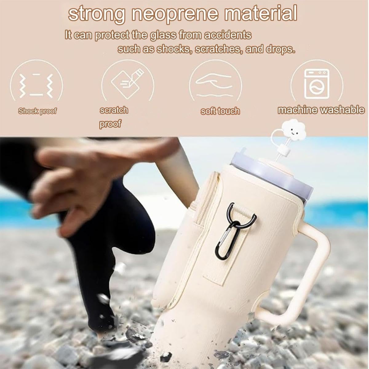 Water Bottle Carrier Bag for Stanley Tumbler – Adjustable Strap, Durable & Portable Holder for 40oz/30oz Tumblers – Travel & Outdoor Friendly