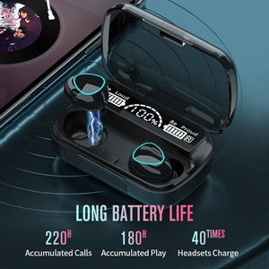 M10 Wireless Bluetooth Earbuds | LED Power Display, HiFi Stereo Sound, Noise Cancellation & Long Battery Life
