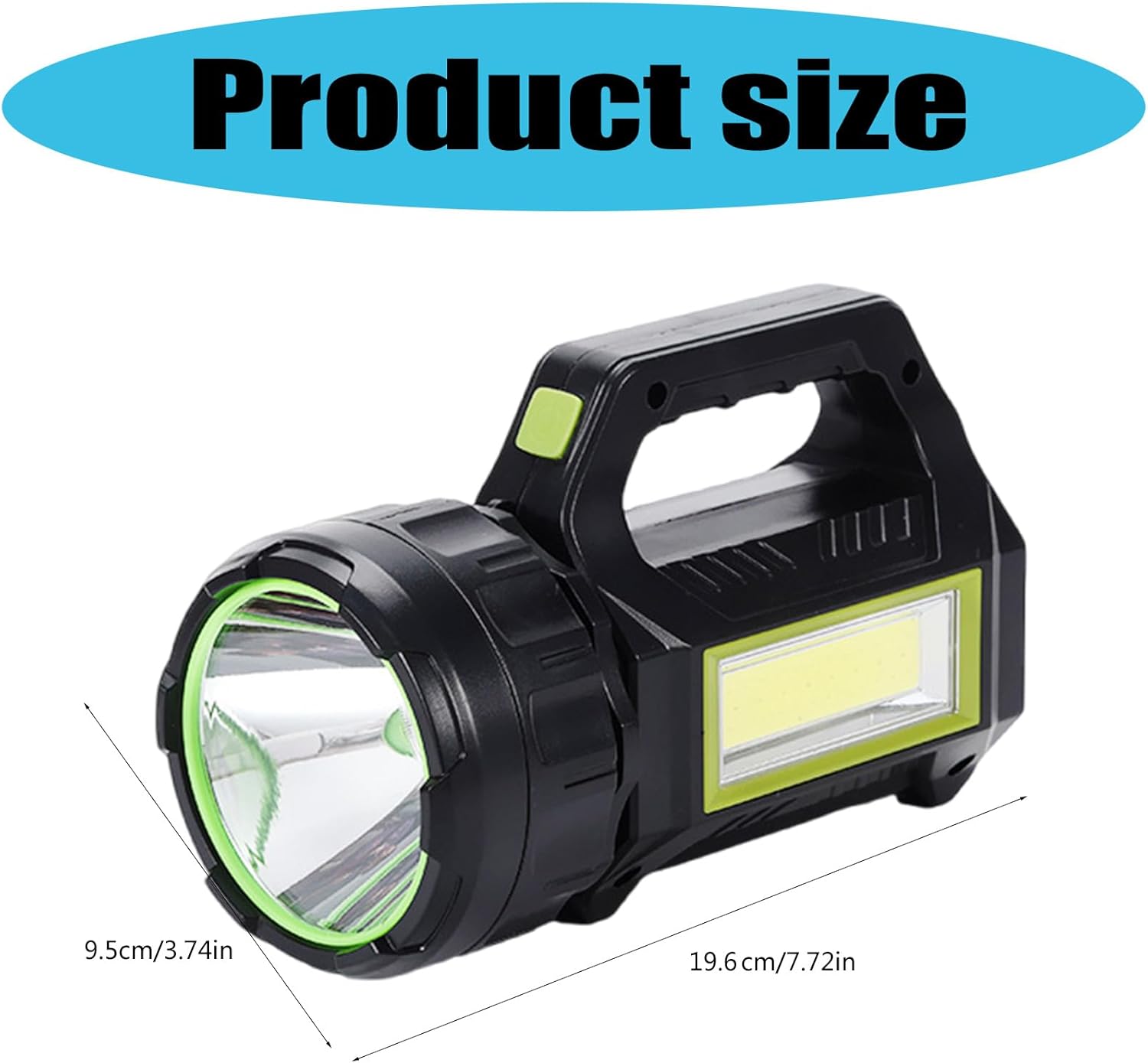 30W High Power LED Search Light | 20000mAh Rechargeable Waterproof Flashlight with Solar Charging & Lithium Battery