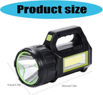 30W High Power LED Search Light | 20000mAh Rechargeable Waterproof Flashlight with Solar Charging & Lithium Battery