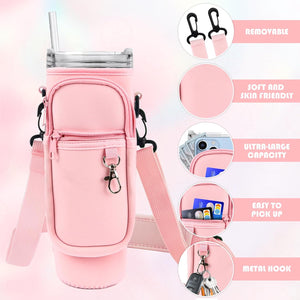 Water Bottle Carrier Bag for Stanley Tumbler – Adjustable Strap, Durable & Portable Holder for 40oz/30oz Tumblers – Travel & Outdoor Friendly
