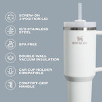 Stanley 40oz Flowstate™ Quencher Tumbler with Straw | Leak-Proof Stainless Steel Water Bottle, Hot & Cold Reusable Thermos for Travel, Gym & Daily Use
