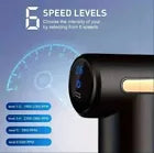 Hair dryer with speed levels display on a black background