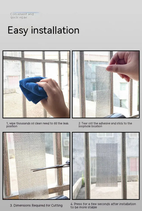 Step-by-step guide on installing window screen with hands and tools.