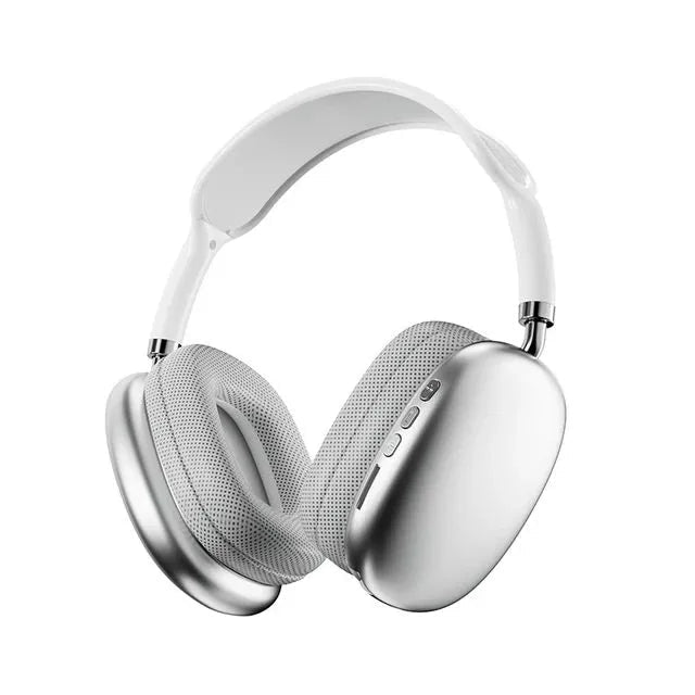 White over-ear headphones on a white background