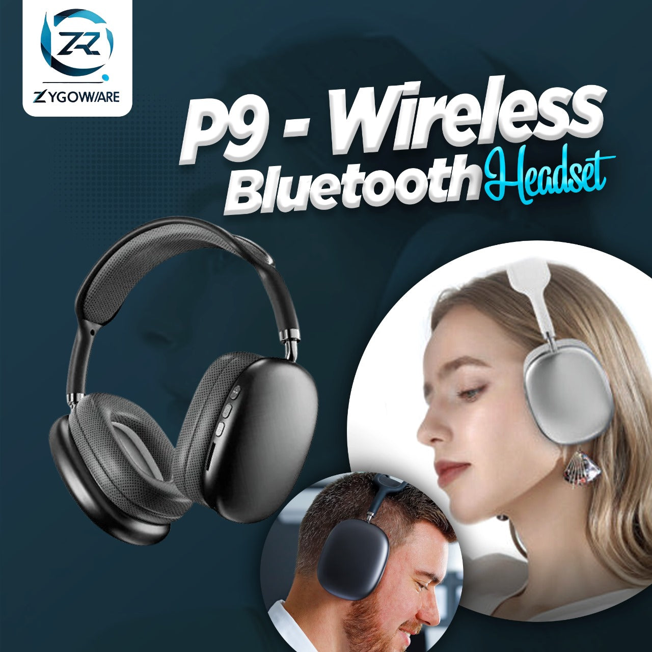 P9 Wireless Bluetooth Headset | Over-Ear Headphones with Deep Bass, Noise Cancellation & Foldable Design