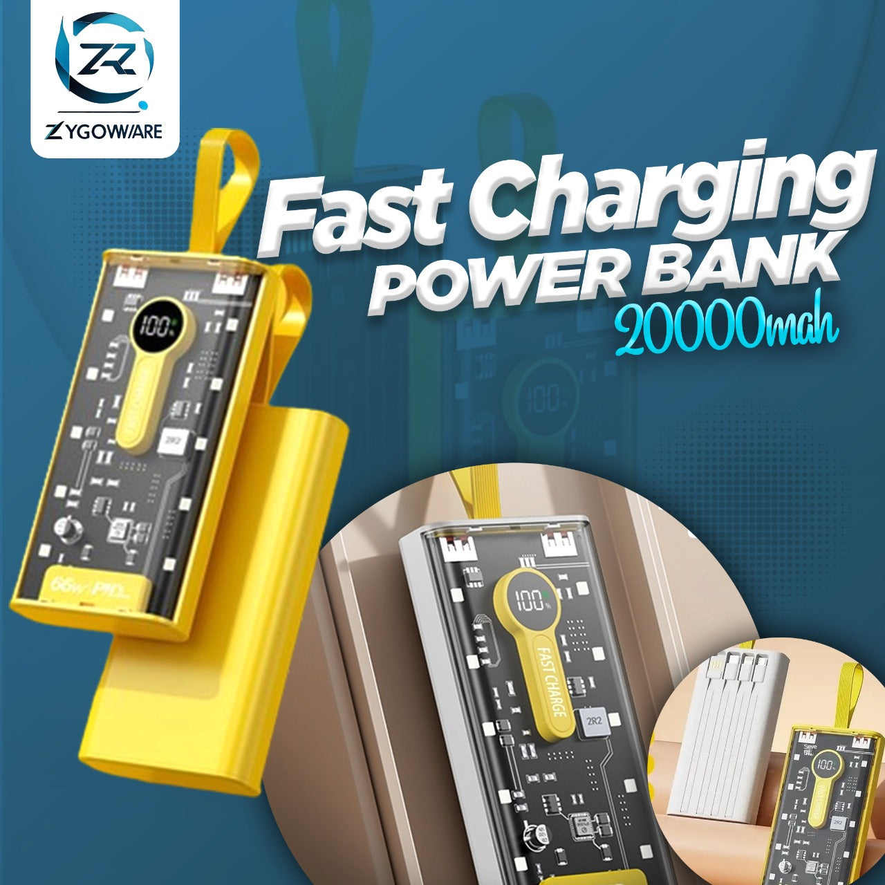 20000mAh Power Bank | Fast Charging with LED Display
