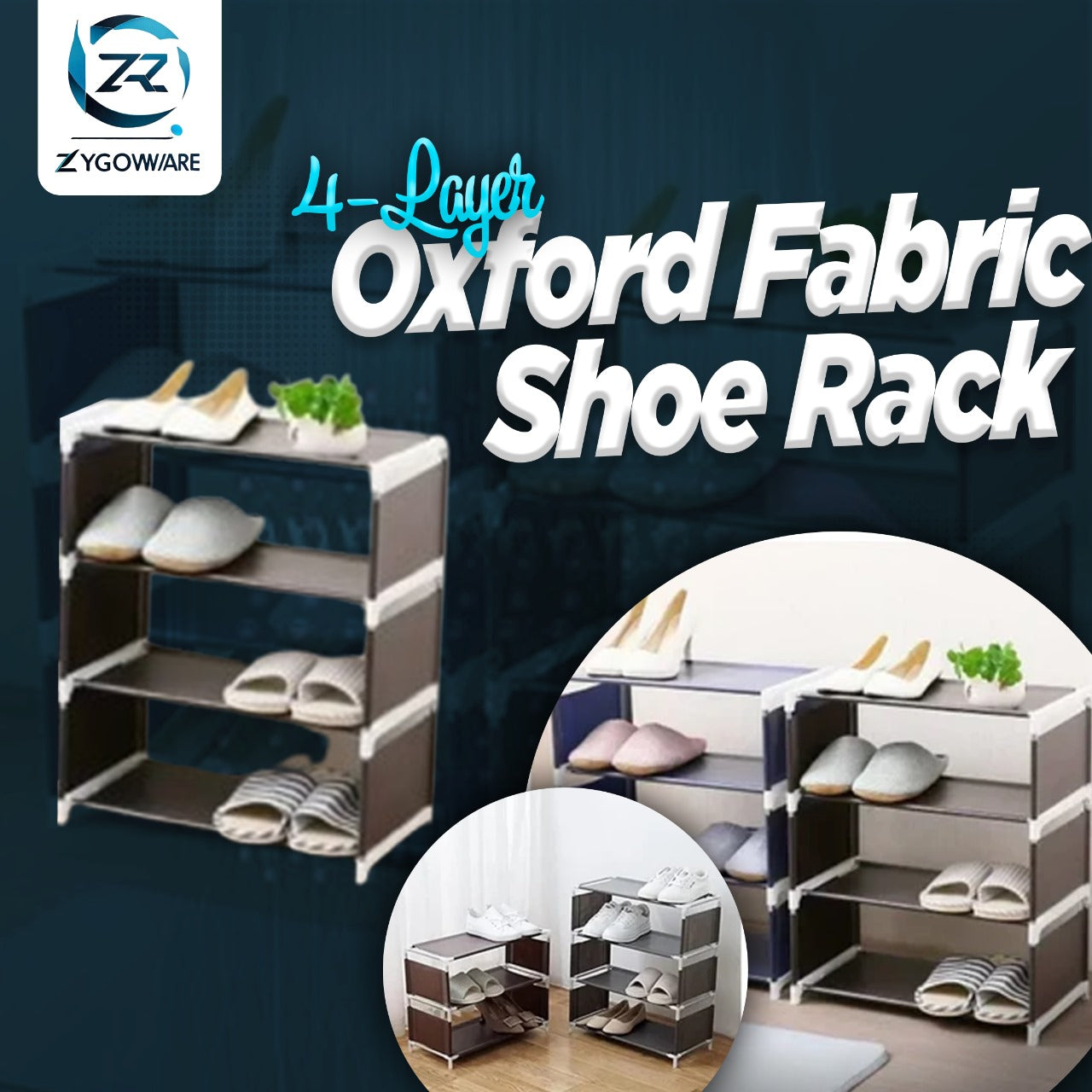 4-Layer Shoe Rack | Oxford Fabric Storage Organizer