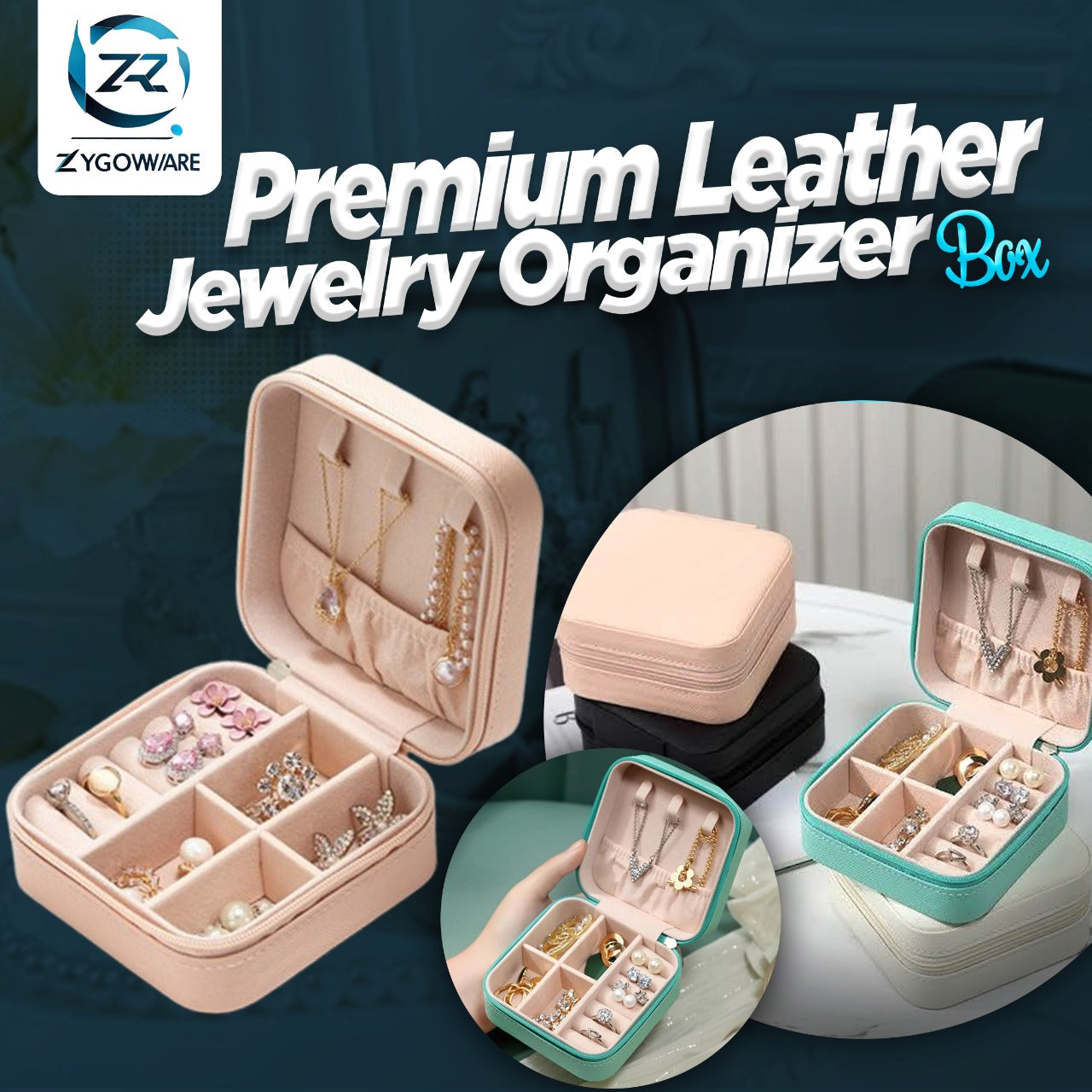 Leather Jewelry Box | Travel Organizer with Lock