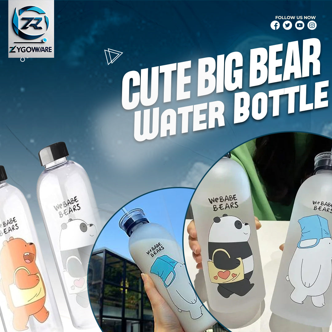 Cute Big Bear Water Bottle | 1000ml Leak-Proof Bottle