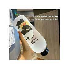 Rubber band with cartoon character on a wooden surface